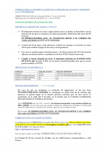 MORMAS MATRÍCULA JUNIO 2020